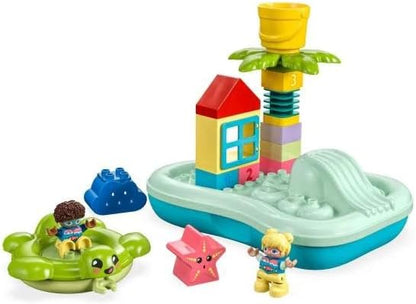 LEGO DUPLO Town Water Park 10989 Educational Building Bath Toy Set for Toddlers Ages 2+, Features a Floating Turtle Ring and Water Bucket to Encourage Imaginative Play in The Bath