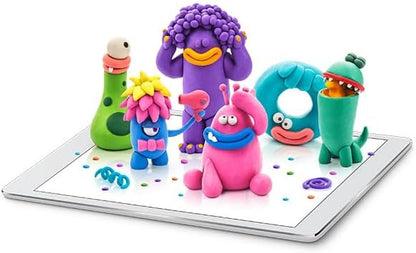 Fat Brain Toys Hey Clay Monsters, Air Dry Clay Kit with Interactive App for Kids & Tweens, Modeling Clay and Crafts Set
