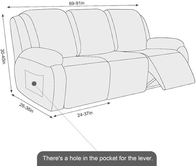 NORTHERN BROTHERS Recliner Sofa Covers 3 Seater, Reclining Sofa Cover 3 Seater, Couch Covers for Reclining Sofa, Couch Cover for Recliner Sofa 3 Seat, Recliner Sofa Covers, Dark Brown