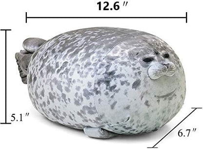 MerryXD Chubby Blob Seal Pillow,Stuffed Cotton Plush Animal Toy Cute Ocean Small(13 in)