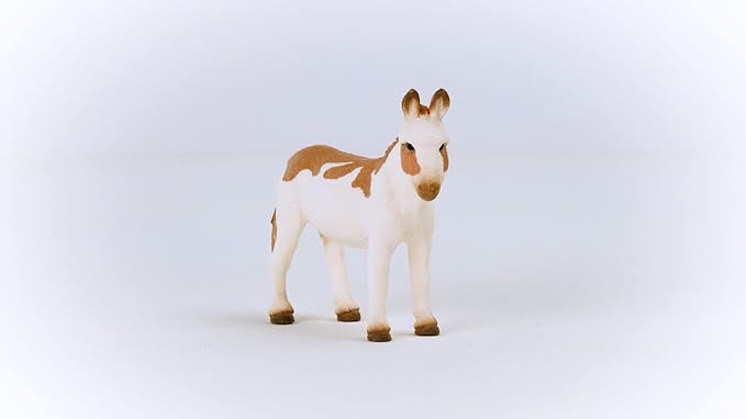 Schleich Farm World American Spotted Donkey Animal Figurine - Highly Detailed and Durable Farm Animal Toy, Fun and Educational Play for Boys and Girls, Gift for Kids Ages 3+, Multicolor, 2.5 inch