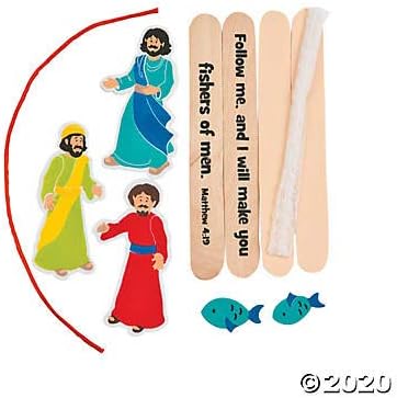Fun Express Fisher of Men Bible Craft Kit for Kids - Makes 12 - VBS, Sunday School and Religious Craft Activities