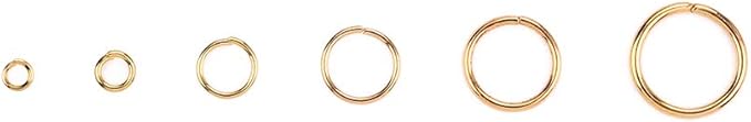 Open Jump Rings Gold 6 Sizes 2400pcs with Lobster Claw Clasps Set for DIY Jewelry Making Supplies