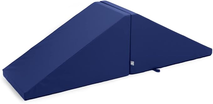 Foamnasium Mega Wedge Set, Indoor Foam Playset, 2 Piece Soft Toddler and Active Kids Play Foam Climber for Crawling, Climbing, Sliding and Jumping, Made in The US, Enhanced Navy