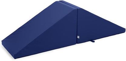 Foamnasium Mega Wedge Set, Indoor Foam Playset, 2 Piece Soft Toddler and Active Kids Play Foam Climber for Crawling, Climbing, Sliding and Jumping, Made in The US, Enhanced Navy