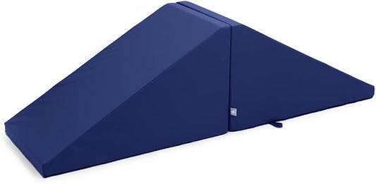 Foamnasium Mega Wedge Set, Indoor Foam Playset, 2 Piece Soft Toddler and Active Kids Play Foam Climber for Crawling, Climbing, Sliding and Jumping, Made in The US, Enhanced Navy