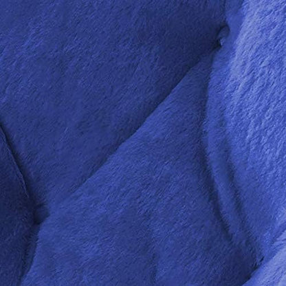 Urban Lifestyle Faux Fur Saucer Chair with Metal Frame, One Size, Blue