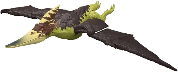 Mattel Jurassic World Wild Roar Pteranodon Dinosaur Action Figure Toy with Chomp Attack, Light Up Feature & Roar Sound, Scan Code for Digital Play