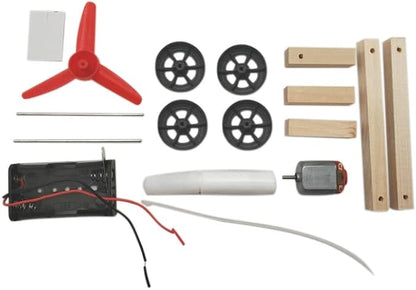 ZCZQC Wooden Science Experiment Kit Model Monoplane Electric Aerodynamic Car Educational DIY Scientific Research Tutorials
