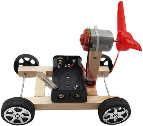 ZCZQC Wooden Science Experiment Kit Model Monoplane Electric Aerodynamic Car Educational DIY Scientific Research Tutorials
