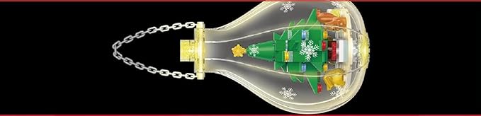 HOGOKIDS Christmas Building Sets with Lights - 6 Pack Christmas Tree Ornaments Santa Claus Gingerbread House Nutcracker Elk Building Toys Festival Decor Gifts for Adult Kids Boy Girl 6-12 Year(566PCS)