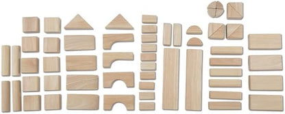 Melissa & Doug Standard Unit Solid-Wood Building Blocks With Wooden Storage Tray (60 pcs) Classic Wooden Blocks For Toddlers Ages 3+
