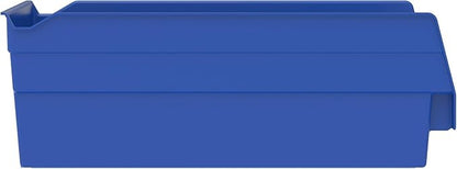 Akro-Mils 30130 Plastic Shelf Bins, Heavy Duty Storage Bins for Garage, Closet, and Drawer Organization, 12" x 6-1/2" x 4", Blue, 12-Pack