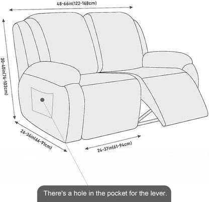 NORTHERN BROTHERS Loveseat Recliner Cover, Reclining Loveseat Covers, Love Seat Recliner Cover, Recliner Sofa Covers 2 Seater, Light Gray