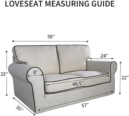 PureFit Reversible Quilted Sofa Cover, Water Resistant Slipcover Furniture Protector, Washable Couch Cover with Non Slip and Elastic Straps for Kids, Dogs, Pets (Loveseat, Light Gray/Light Gray)