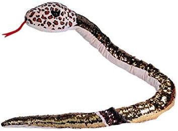 Wild Republic Sequin Snake Plush, Stuffed Animal, Plush Toy, Kids Gifts, 54 Inches, LEOPARD