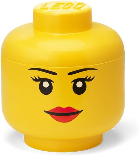 Room Copenhagen, LEGO Storage Heads Stackable Storage Container - Buildable Organizational Bins for Kid’s Toys and Accessories - 6.30 x 6.30 x 7.28in - Small, Girl, Holds 250 Bricks