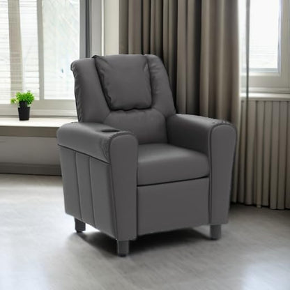 ARLIME Kids Recliner chair, toddler Armchair Upholstered Couch with Cup Holder, Backrest, baby Leather sofa with Headrest and Footrest, Child Furniture for Ages 2-7