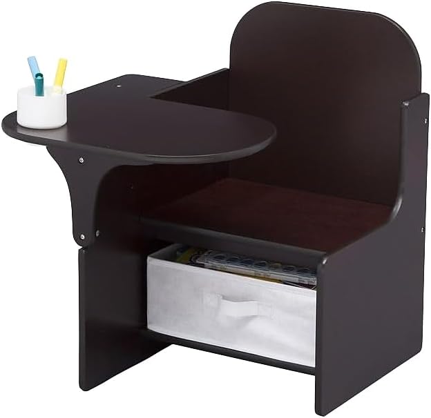 Delta Children MySize Chair Desk With Storage Bin, Dark Chocolate