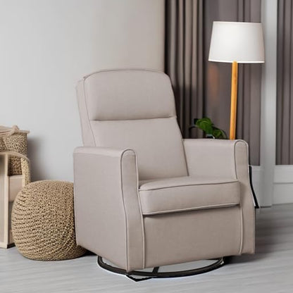 Delta Children Blair Slim Nursery Glider Swivel Rocker Chair, Taupe