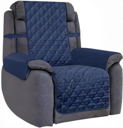 CHHKON Waterproof Nonslip Recliner Cover Stay in Place Dog Couch Chair Cover Furniture Protector Ideal Sofa Slipcovers for Pets and Kids (Navy, 30'')