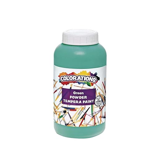 Colorations® Powder Tempera, Green, 1 Pound, Powdered Tempera Paint is a value purchase, Dillute only what you need, Strong and Vibrant color, Non Toxic and Safe for Kids, Use for Arts & Crafts