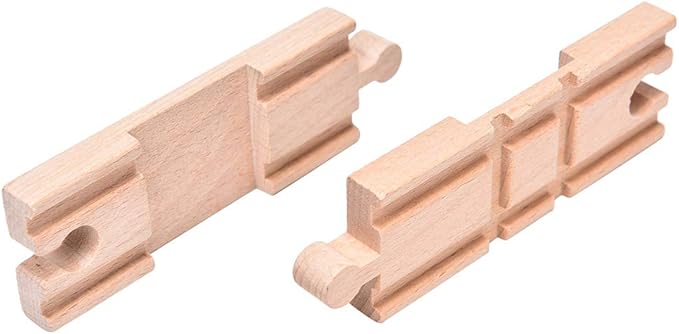 11 Pack Wooden Train Tracks Sets Toys,Male-Male Female-Female Bump Track,Crossing Bridge Train Track Toys,Cross Track and Stop Track Compatible with All Major Brands,Railroad Toy Accessories