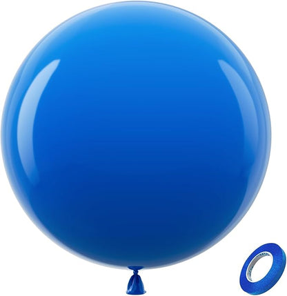 Bezente Royal Blue Latex Party Balloons - 8 Pack 36 inch Round Helium Matte Dark Blue Balloons for Graduation Men Birthday Gender Reveal Wedding Under The Sea Ocean Theme Boho Party Decorations