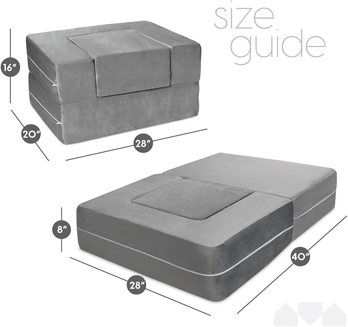 Milliard Kids Couch - Modular Kids Sofa for Toddler and Baby Playroom/Bedroom Furniture (Grey Small)