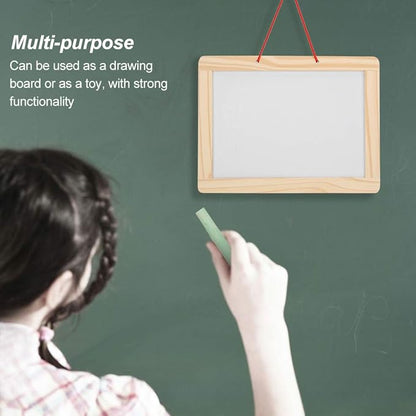 Chalkboard Set, Children Wooden Double Sided Hanging Magnetic Writing Drawing Board Drawing Art Black Board Educational Kids Toy