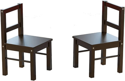 UTEX Child's Wooden Chair Pair for Play or Activity, Set of 2, Espresso …