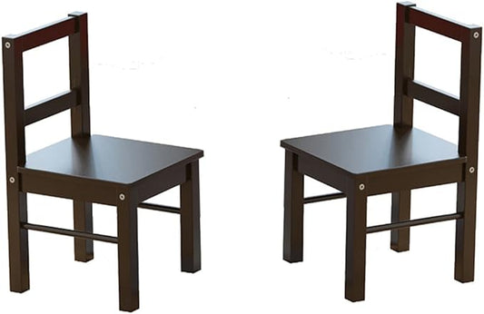 UTEX Child's Wooden Chair Pair for Play or Activity, Set of 2, Espresso …