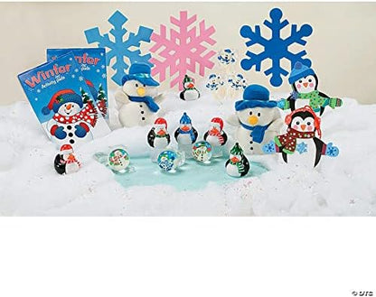 Fun Express Penguin Foam Christmas Ornaments Crafts for Kids - Makes 12 - DIY Activities