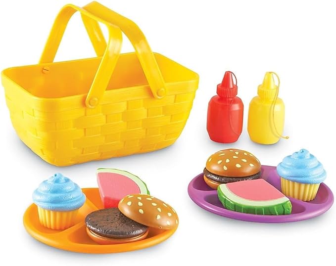 Learning Resources New Sprouts Picnic Set - 15 Pieces, Ages 18+ months, Pretend Play Food for Toddlers, Kitchen Play Toys for Kids