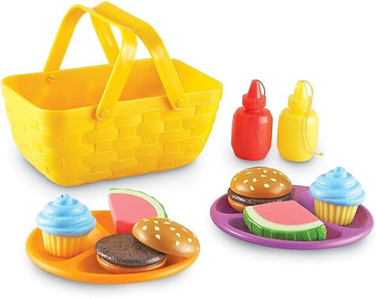 Learning Resources New Sprouts Picnic Set - 15 Pieces, Ages 18+ months, Pretend Play Food for Toddlers, Kitchen Play Toys for Kids