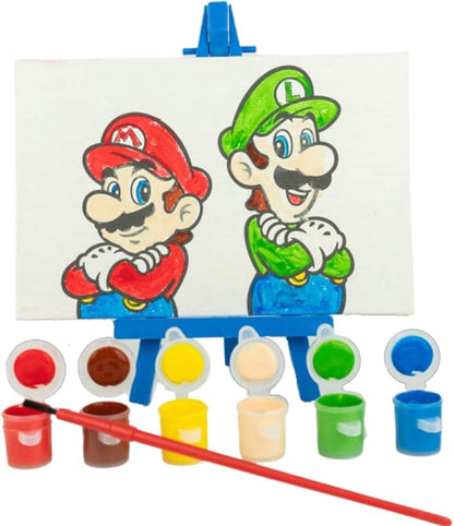Innovative Designs Super Mario Canvas Paint Set for Kids with 3 Canvases, Acrylic Paint