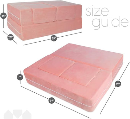 Milliard Kids Couch - Modular Kids Sofa for Toddler and Baby Playroom/Bedroom Furniture (Pink) with Bonus Pillow