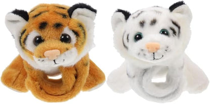 Kisangel 2pcs Wrist Hugger Plush Slap Bracelet Animals Huggables Plush Animals Slap Band Kids Party Favor(Assorted Color 1)