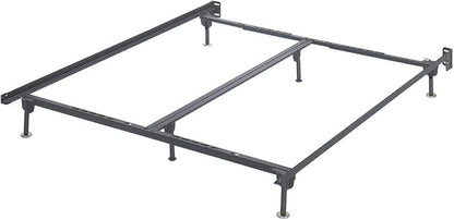 Signature Design by Ashley Adjustable Metal Bolt on Bed Base Frame with Protective Floor Glides, King/California, Black