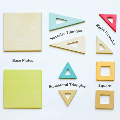 Wooden Magnetic Tiles by Big Future Toys - 100 Piece Set | Montessori Toys | Sensory Toys | Wooden Magnetic Blocks | STEM Building Toys | Wooden Blocks for Toddlers| Toddler Toys Age 3+