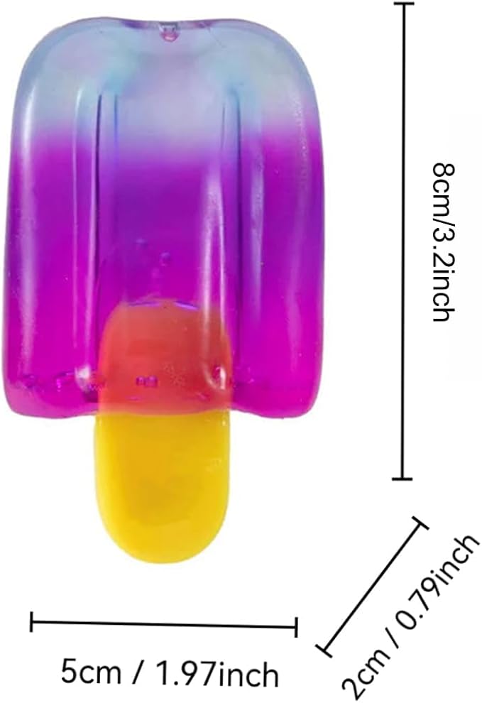 Ice Cream Squeeze Squishy,Summer Sensory Stress Relief,Squishies Slow Rising Fidget Toy Suitable for Everyone (Purple)