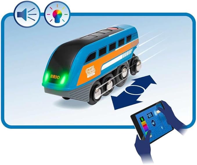 BRIO 33971 Smart Tech Sound Record & Play Engine - Interactive Wooden Toy Train for Kids | Perfect for Age 3 and Up | Enhances Motor Skills