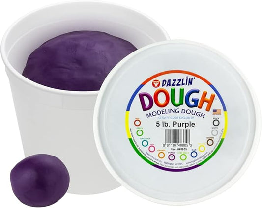 Hygloss Play Modeling Dough - Purple Dough Unscented - Safe & Non-Toxic for Kids Arts & Crafts - Party Favors - Classroom Supplies - 5lb