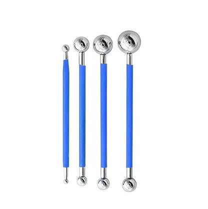 9Pcs Clay Sculpting Tool Set, Blue Dual-Ended Silicone Clay Brushes & Ball Stylus Tools, Professional Polymer Clay Kit for Sculpting, Texturing & Detailing, Ideal for Pottery, Ceramic & DIY Crafts