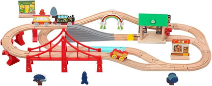 Battery Operated Locomotive Train for Wooden Tracks, Motorized Train Toys for Toddlers, Trains Accessories Compatible with Thomas, Brio, Chuggington, Melissa and Doug (Battery Not Included)