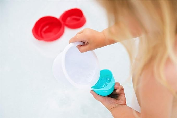 Ubbi Lighthouse Stacking Cups Bath Toys, Includes 6 Cups, Toddler Bathtub Toys, Dishwasher Safe Toddler Toys