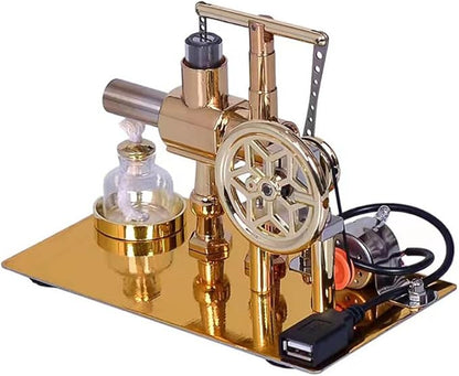 Hot Air Stirling Engine Motor Education Model Toy Electricity Power Generator LED Lights Kit Class Teaching Stirling Engine Kit for Adults Desktop Educational Physics Experiment Kit Toy Gift