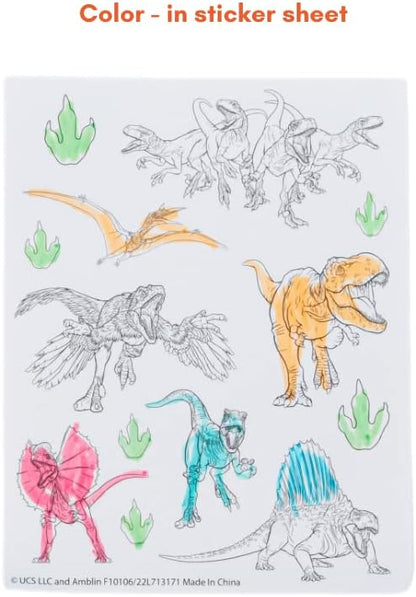 Innovative Designs Jurassic World Deluxe Activity Set for Kids with Carrying Tin, Coloring Sheets, Stickers, & Art Supplies, 500+ Pieces