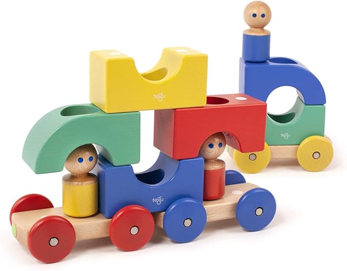 12 Piece Tegu Magnetic Tram Building Block Set, Big Top