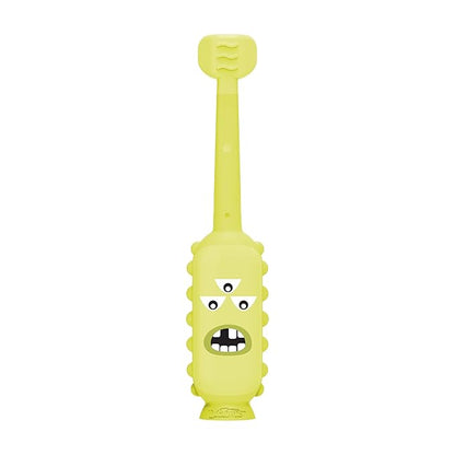 Dr. Brown's ToothScrubber Toddler Toothbrush, Triple-Sided Training Toothbrush with Suction Cup Base, Green Monster, Baby Oral Care, Ages 1-4 Years